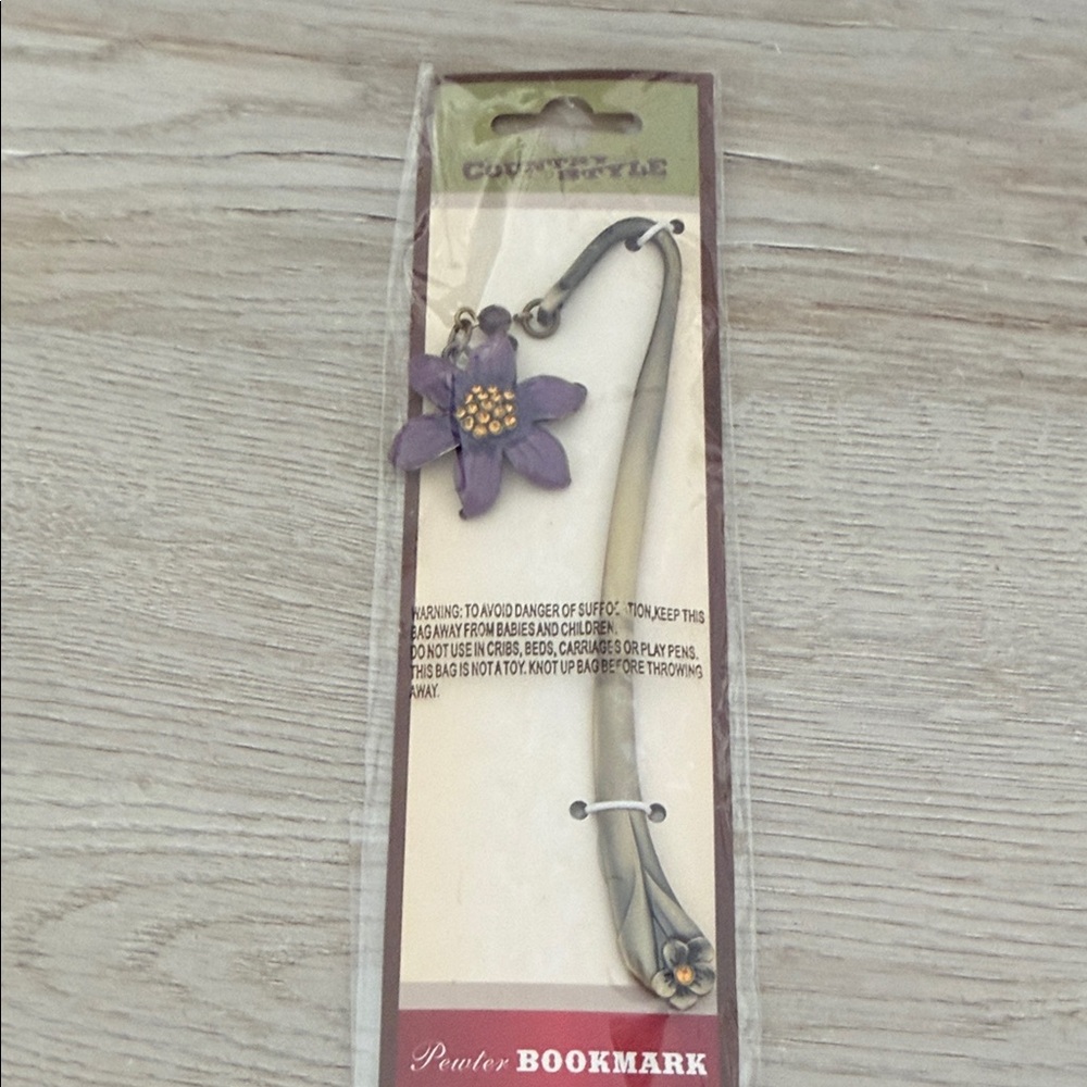 Purple Flower Pewter Bookmark